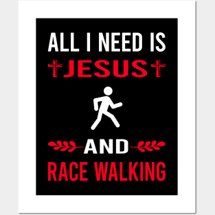 I Need Jesus And Race Walking Posters and Art